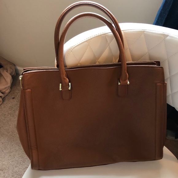 H&M Brown Leather Tote - Picture 1 of 4